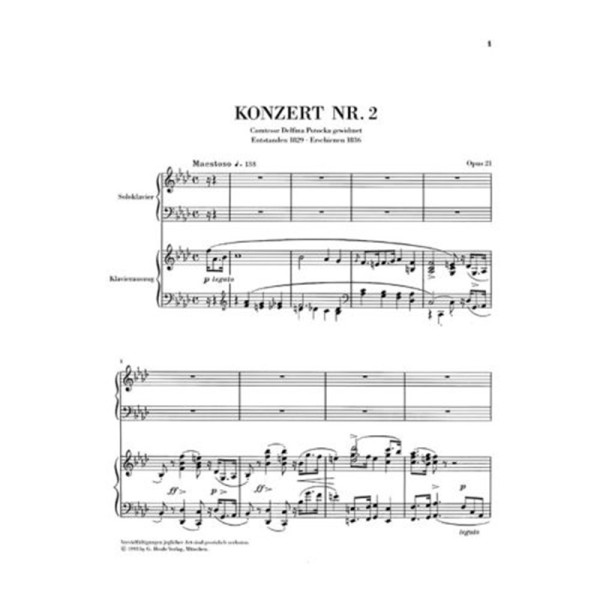 partition chopin concerto piano n2