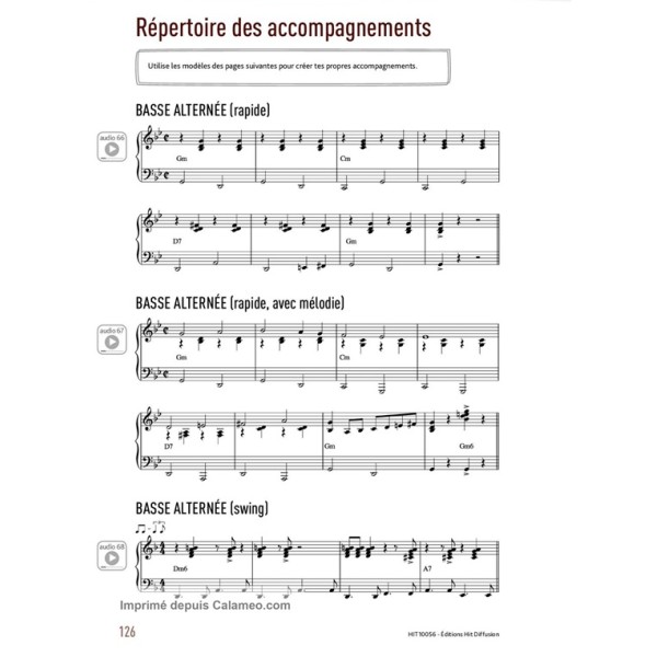 partition accompagner et improviser au piano