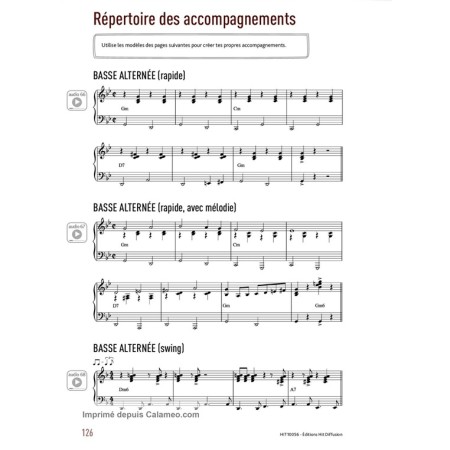 partition accompagner et improviser au piano