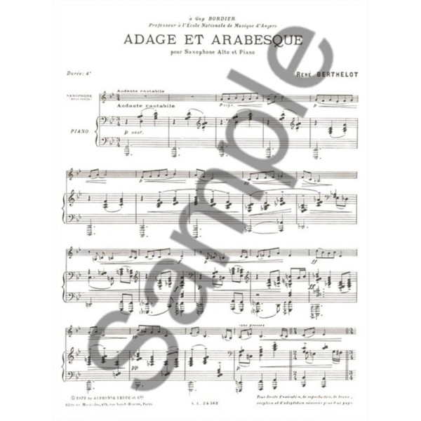 partition berthelot adage et arabesque