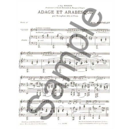 partition berthelot adage et arabesque