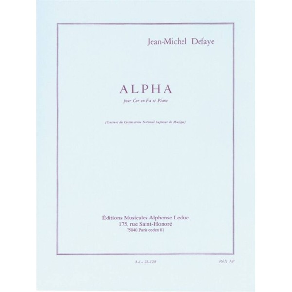 partition defaye alpha pour cor