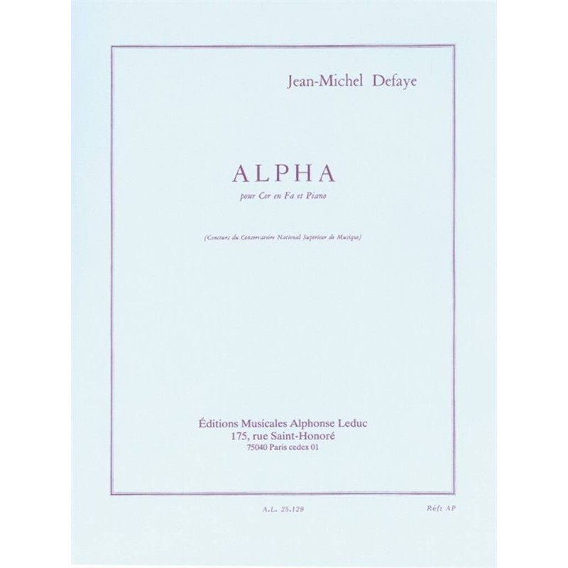 partition defaye alpha pour cor