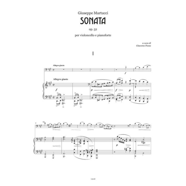partition sonate violoncelle martucci opus 52
