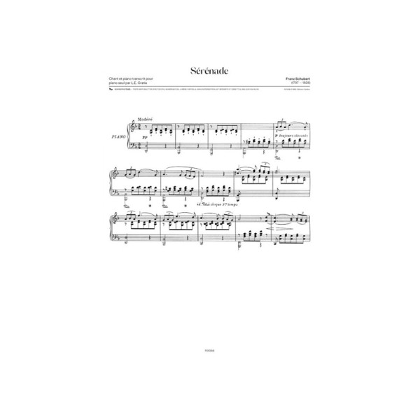 partition serenade de schubert pour piano