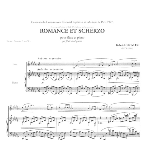 partition grovlez romance et scherzo