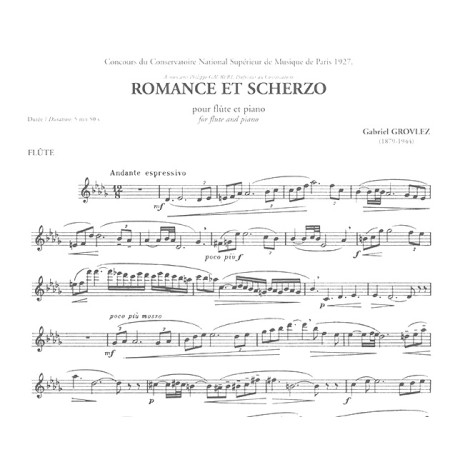 partition grovlez romance et scherzo