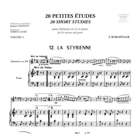partition 20 petites etudes de burgmuller