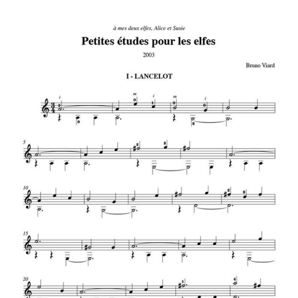 partition petites etudes pour les elfes