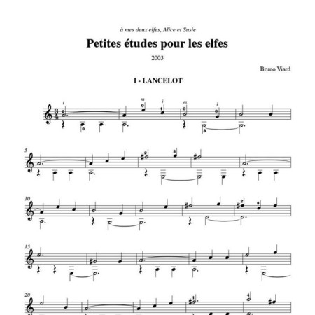 partition petites etudes pour les elfes