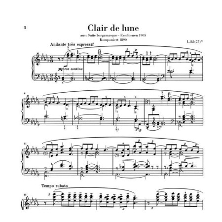 partition du clair de lune de debussy
