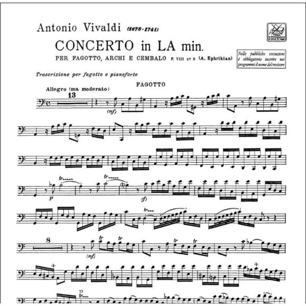 partition vivaldi concerto basson la mineur