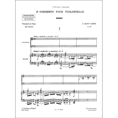 partition concerto violoncelle n2 de saint saens