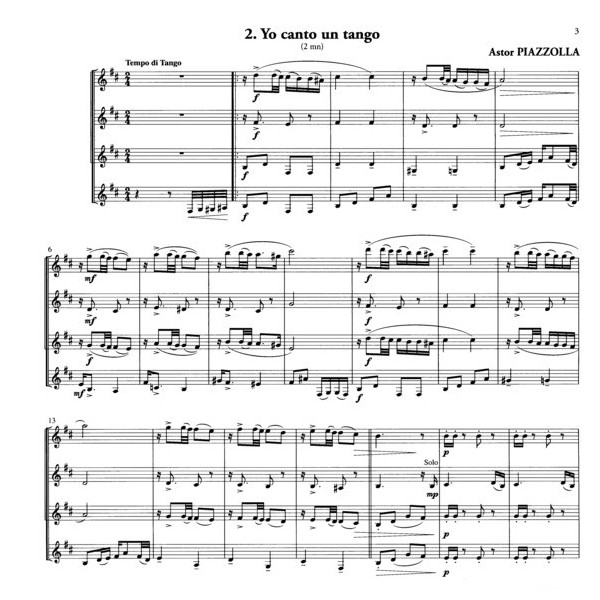 partition 9 tangos 4 clarinettes