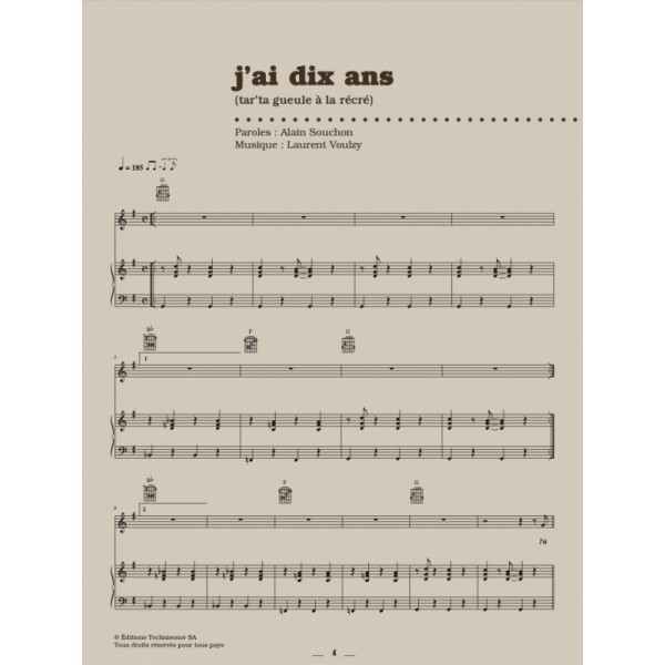 partition alain souchon ours pierre