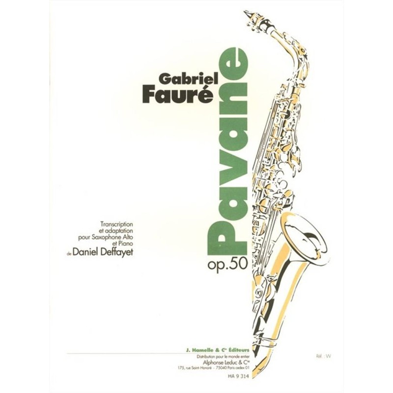 partition faure pavane saxophone