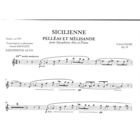 partition sicilienne de faure pour saxophone
