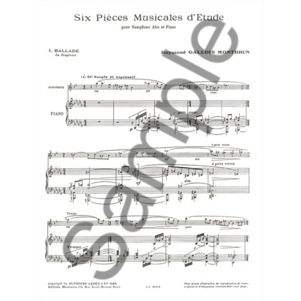 partition gallois montbrun pieces musicales d etudes
