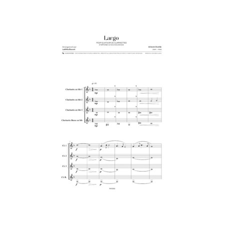 partition largo de dvorak 4 clarinettes