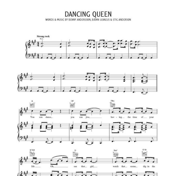 partition imprimée abba mamma mia