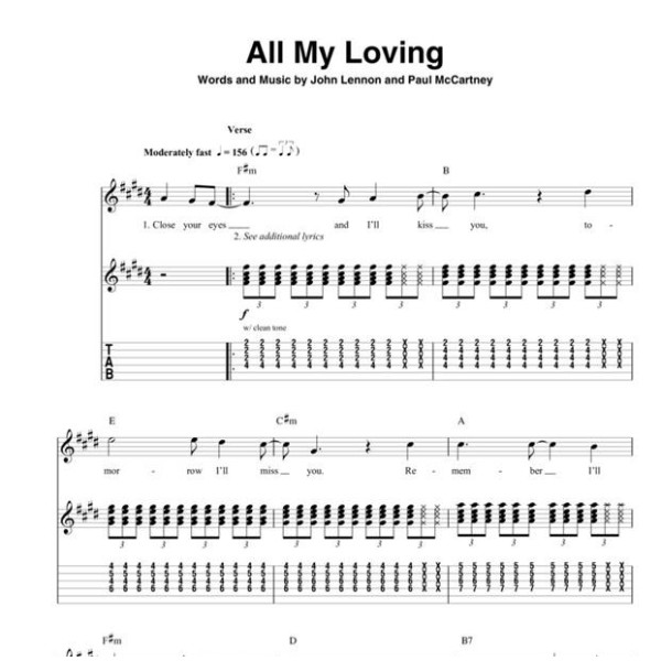 partition deluxe guitar play along the beatles