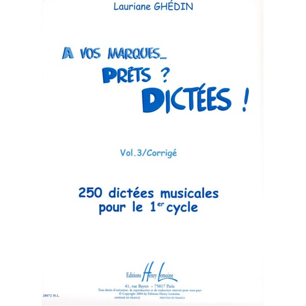 a vos marques prets dictees volume 3