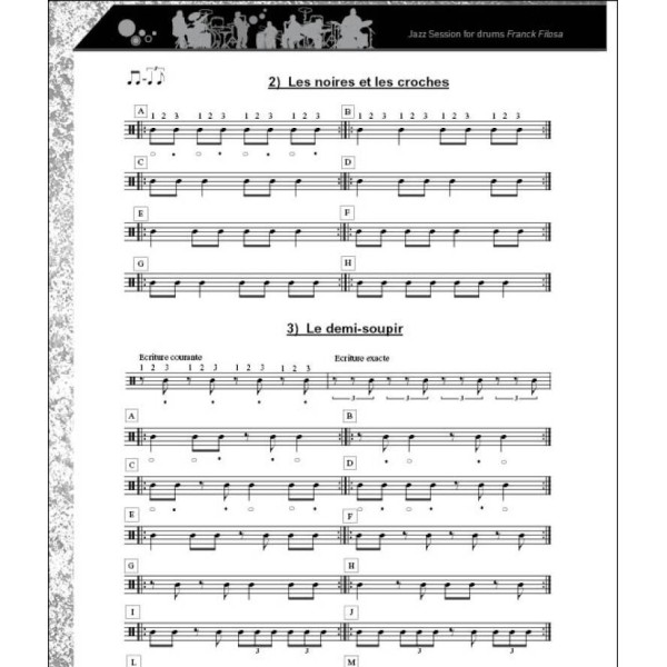extrait de jazz sessions volume 1 de franck filosa partition batterie
