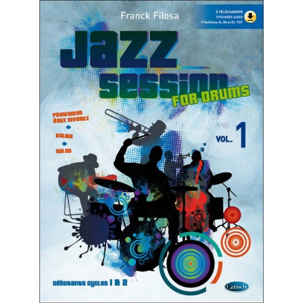 couverture de jazz sessions volume 1 de franck filosa partition batterie