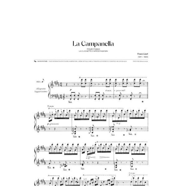 partition imprimee la campanella non simplifiee extrait