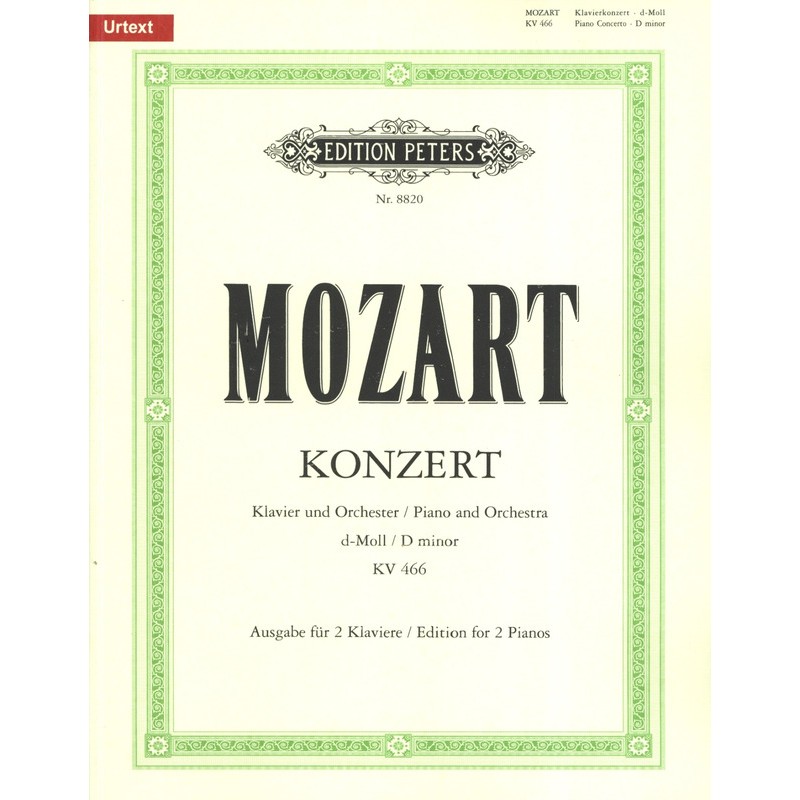 partition mozart concerto piano n20 couverture peters