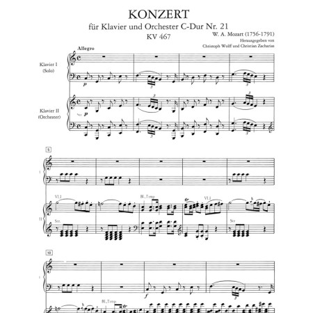 partition imprimée mozart concerto piano n21 extrait
