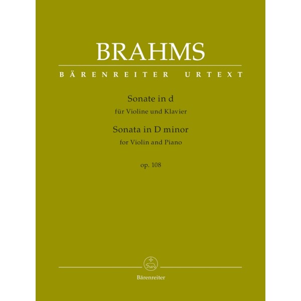 partition sonate violon n3 de brahms couverture