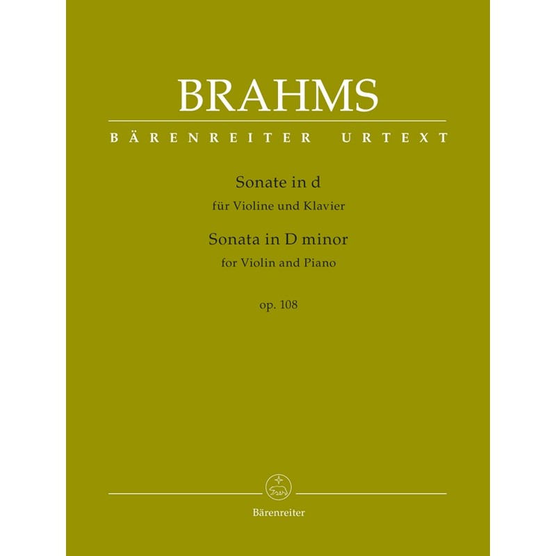 partition sonate violon n3 de brahms couverture