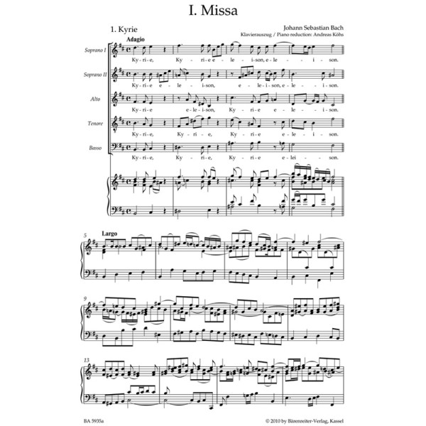 partition chant messe en si barenreiter extrait