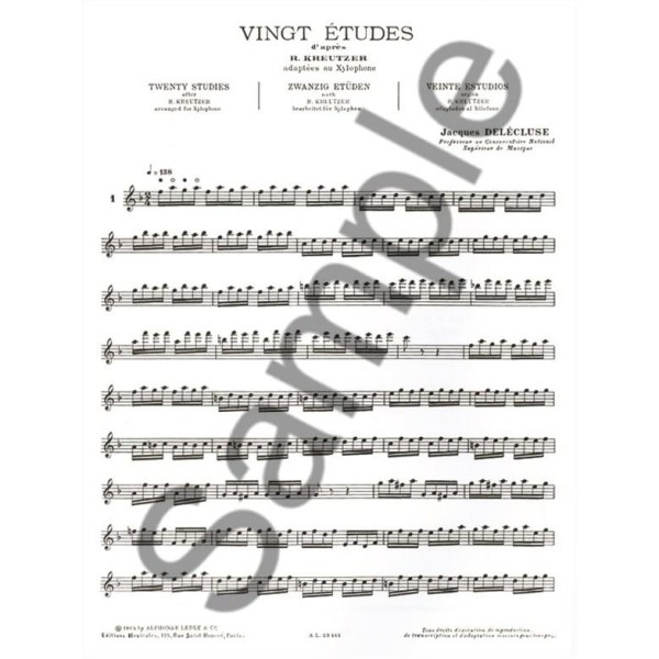 partition delecluse 20 etudes d apres kreutzer