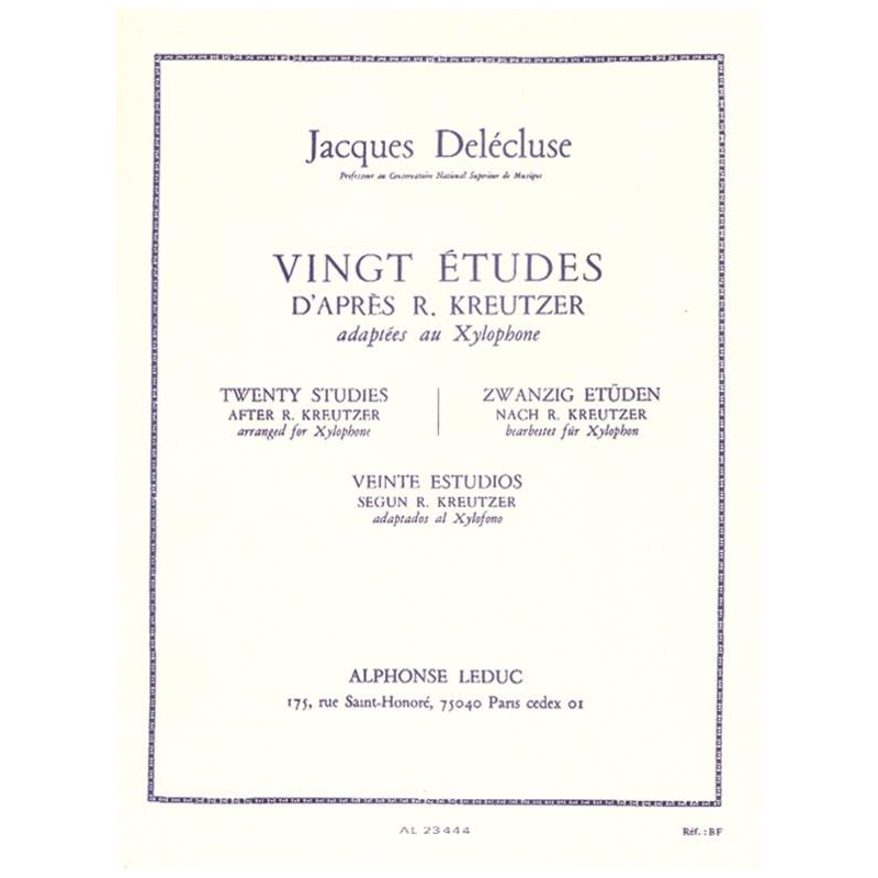 partition delecluse 20 etudes d apres kreutzer