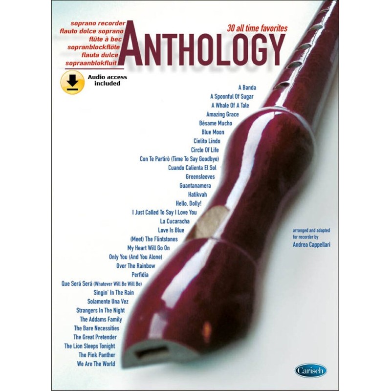 partition anthology flute a bec carisch