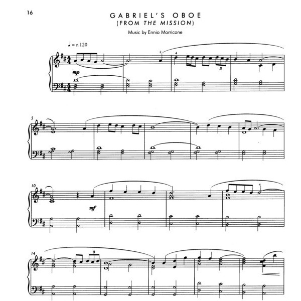 partition piano ennio morricone mission