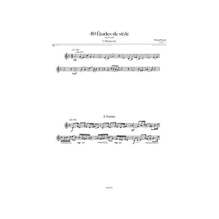 partition 40 etudes de style pour cor extrait