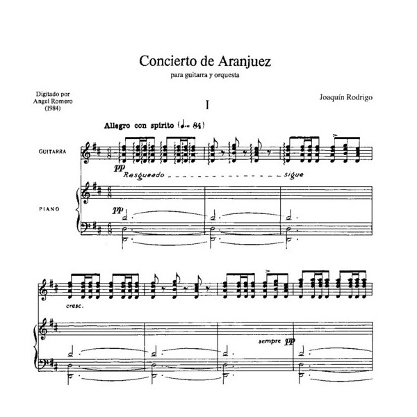 partition concerto d'aranjuez guitare extrait
