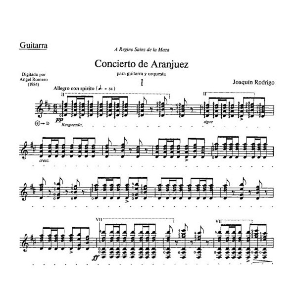 partition concerto d'aranjuez guitare extrait
