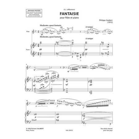 partition fantaisie flute gaubert salabert
