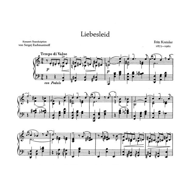 partition liebesleid version rachmaninoff