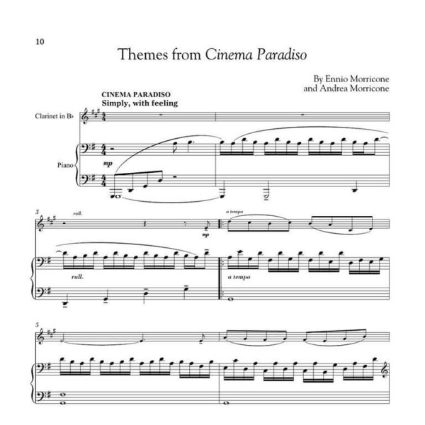 partition movie themes for classical players clarinette extrait