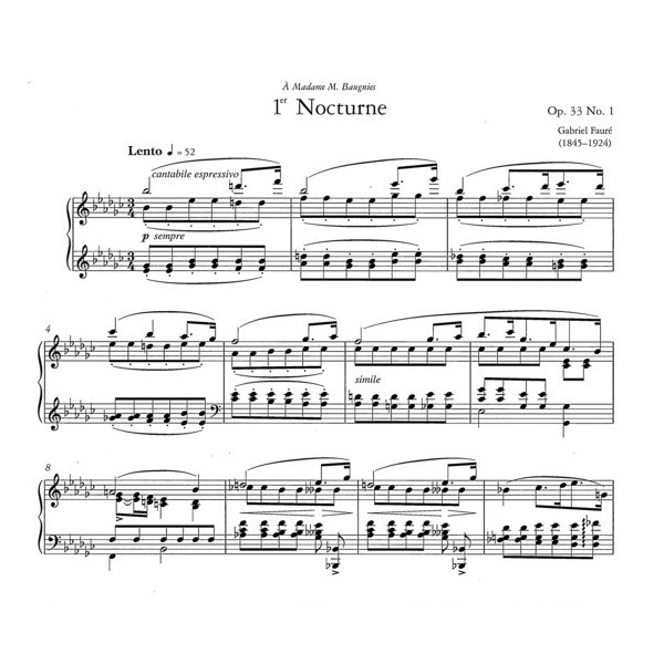partition nocturnes gabriel faure extrait