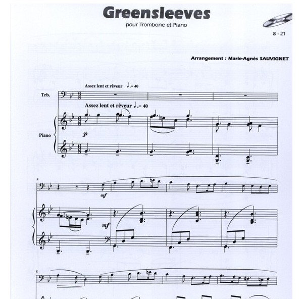 partition cool trombone avec piano extrait