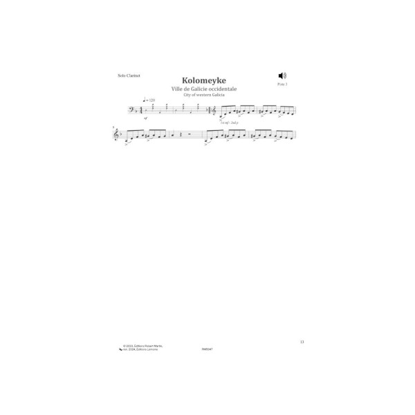 partition klezmer gipsy armenian music clarinette extrait