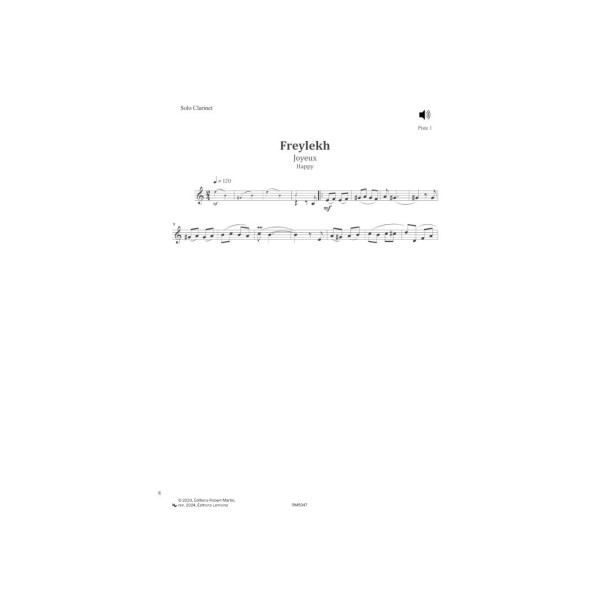 partition klezmer gipsy armenian music clarinette extrait