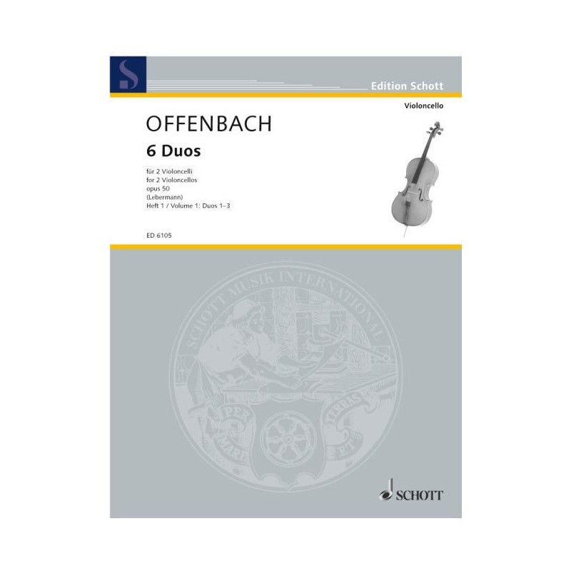 partition offenbach 6 duos pour violoncelles opus 50 couverture