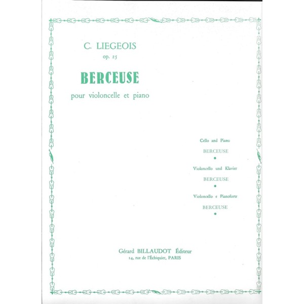 partition berceuse de cornelis liegeois